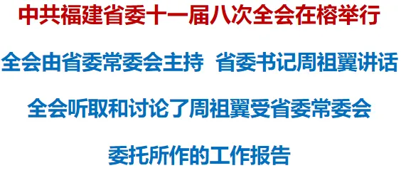 中共福建省委十一屆八次全會在榕舉行